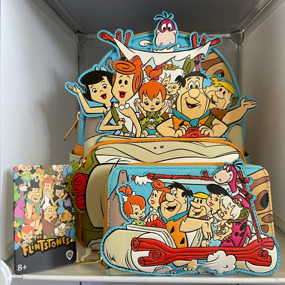 NWT Loungefly Flintstones Mini Backpack with Wallet